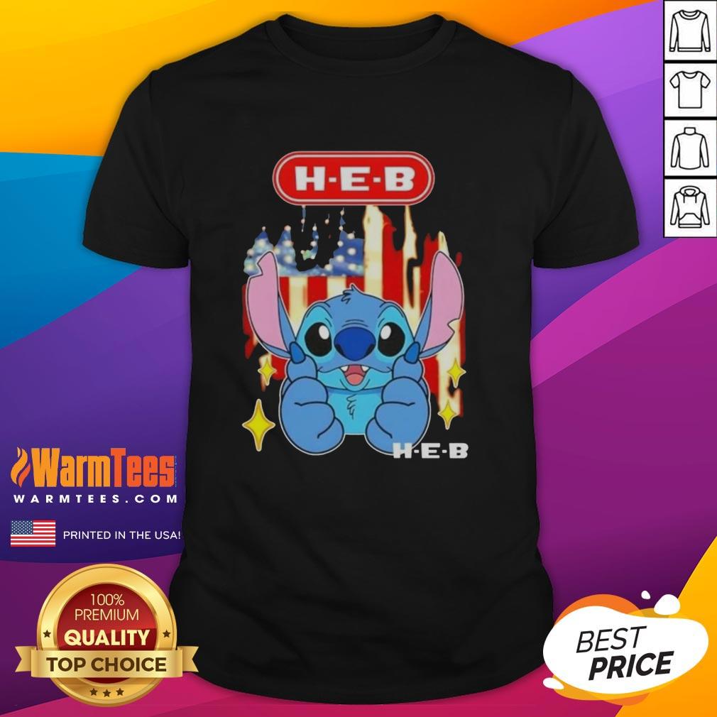 Cute Stitch Like H-E-B USA Flag T-Shirt