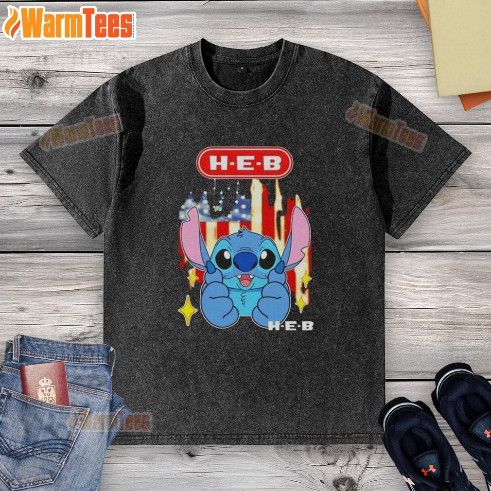 Cute Stitch Like H-E-B USA Flag T-Shirt - Image 6