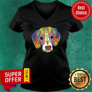 Alternative view of Day Of The Dead Dia De Los Muertos Beagle Sugar Skull Dog Shirt