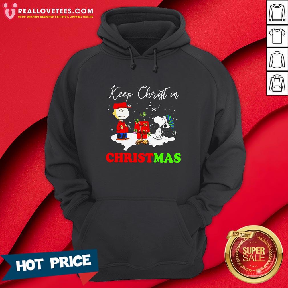 Good Snoopy And Charlie Brown Keep Christ In Christmas Shirt - Image 4