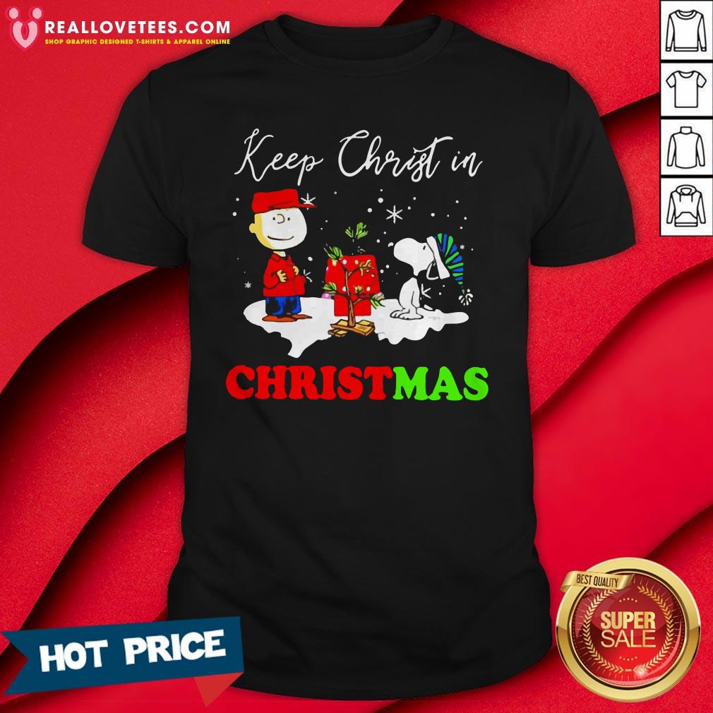 Good Snoopy And Charlie Brown Keep Christ In Christmas Shirt