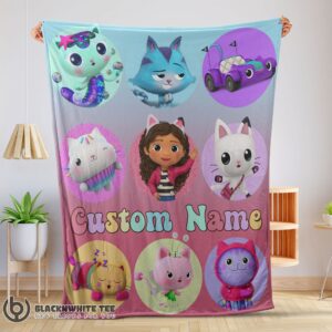 Cute Perfect Disney Gabby's Dollhouse Blanket Fleece Customized Blanket