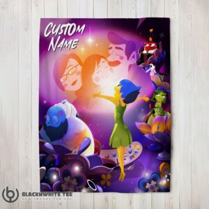 Cute Perfect Disney Inside Out Family Unite Blanket Fleece Customized Blanket