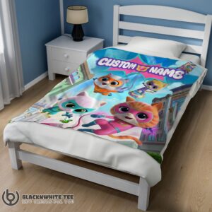 Alternative view of Cute Perfect Disney Junior SuperKitties Chibi Cute Fleece Blanket Customize Blanket