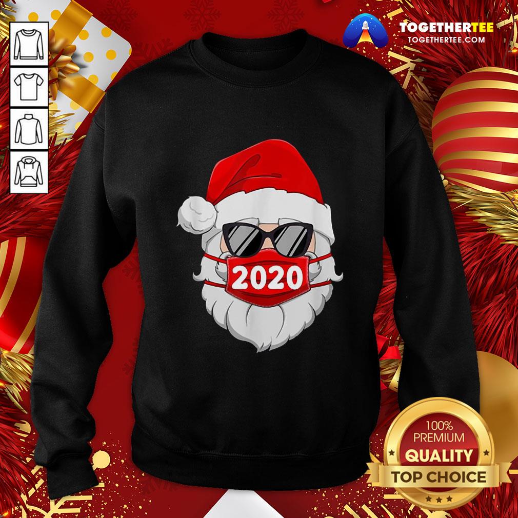 Original Santa With Face Mask Christmas Shirt - Image 4