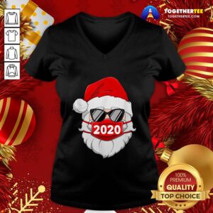 Alternative view of Original Santa With Face Mask Christmas Shirt