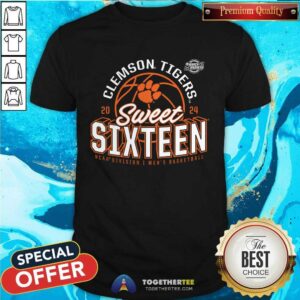 Clemson Tigers 2024 NCAA Men's Basketball Tournament March Madness Sweet Sixteen Defensive Stance T-Shirt