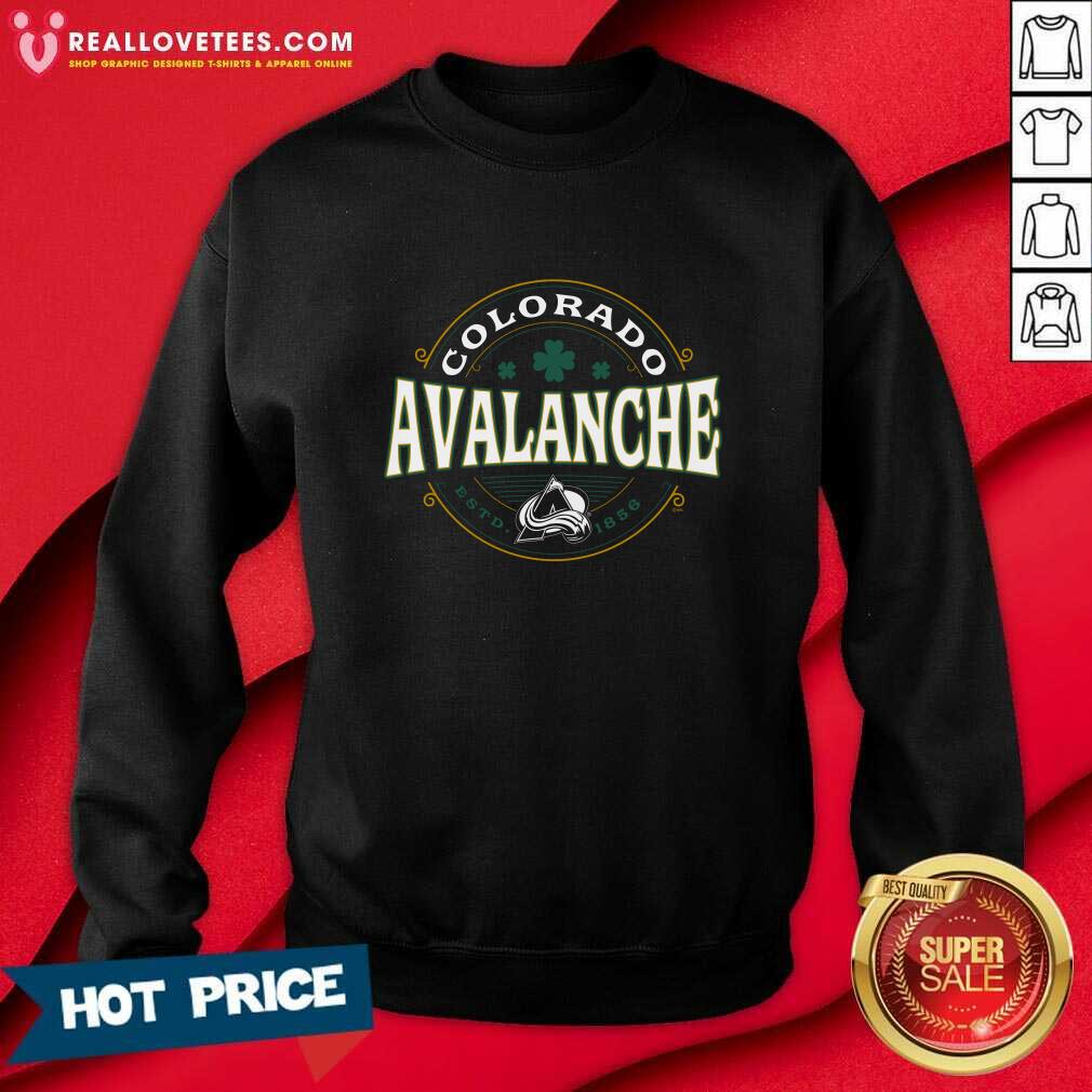Colorado Avalanche Black St. Patrick's Day Lucky T-Shirt - Image 4