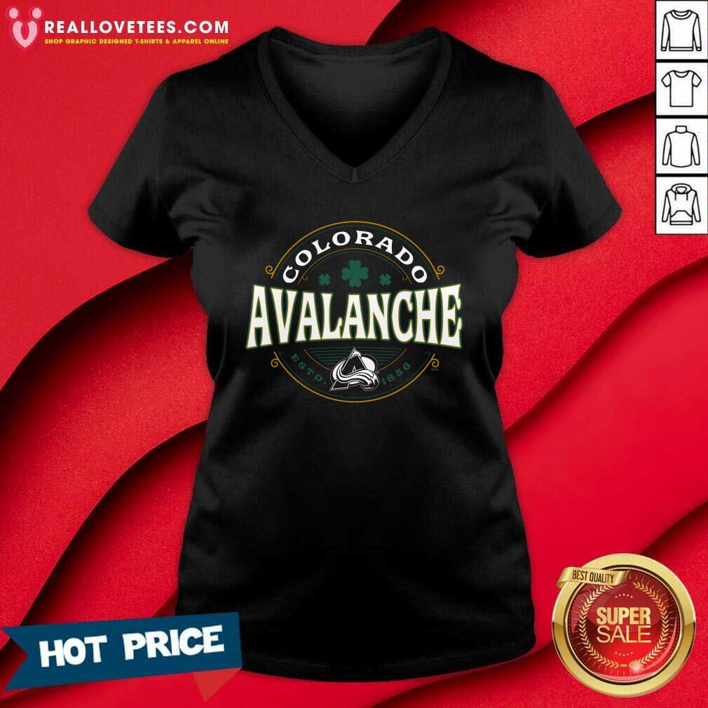 Colorado Avalanche Black St. Patrick's Day Lucky T-Shirt - Image 2