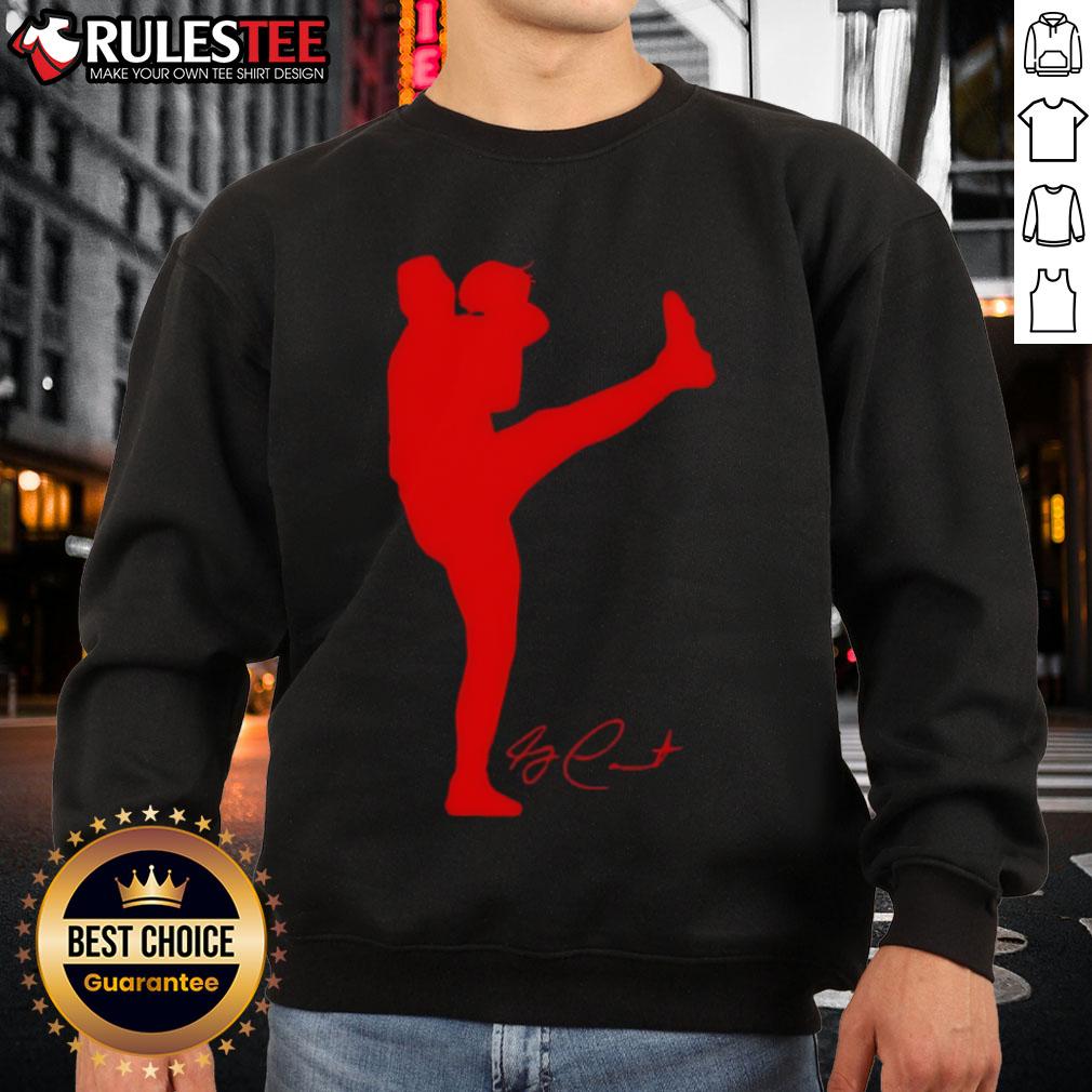 Top Garrett Crochet Boston Red Sox Baseball Silhouette Signature T-Shirt - Image 5