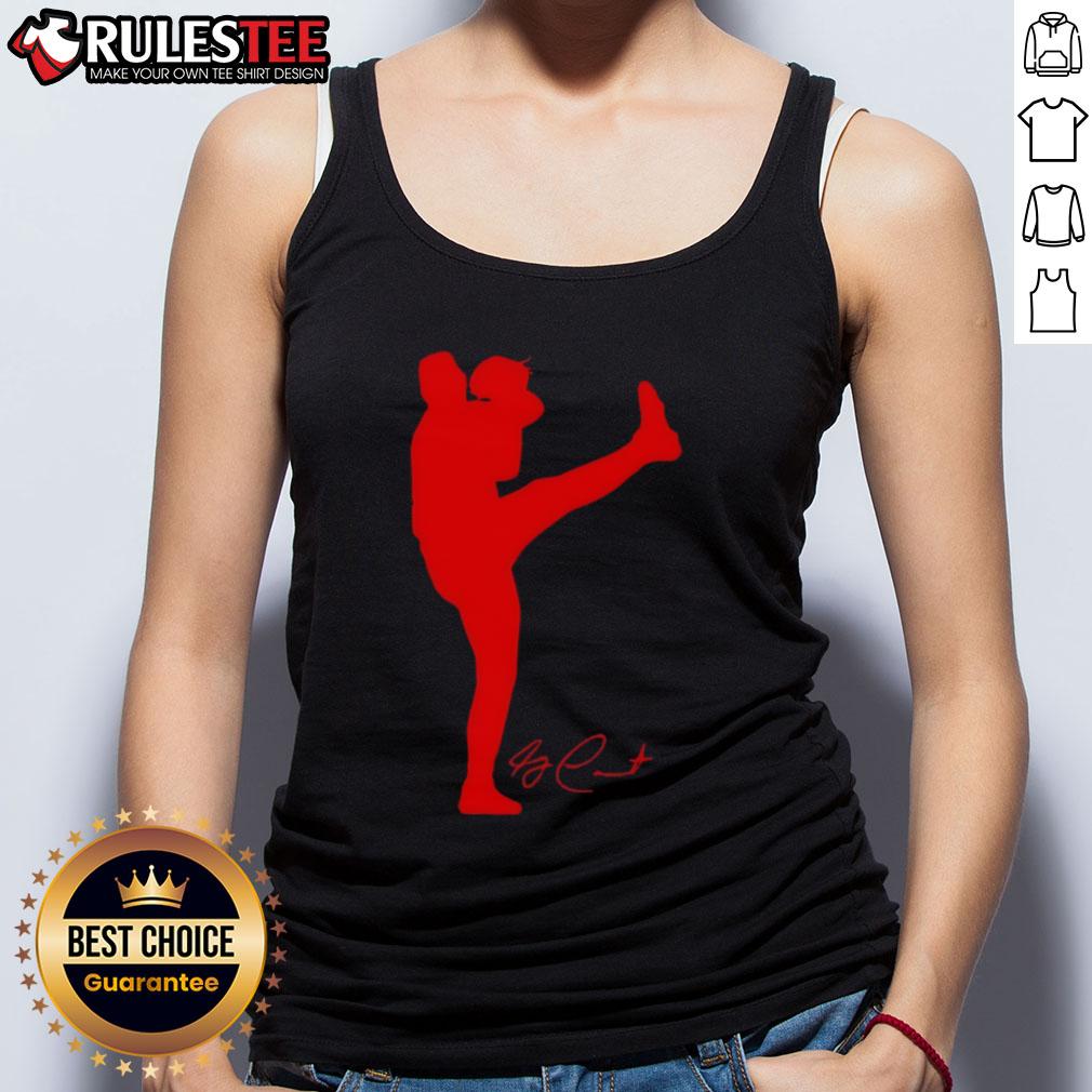 Top Garrett Crochet Boston Red Sox Baseball Silhouette Signature T-Shirt - Image 4