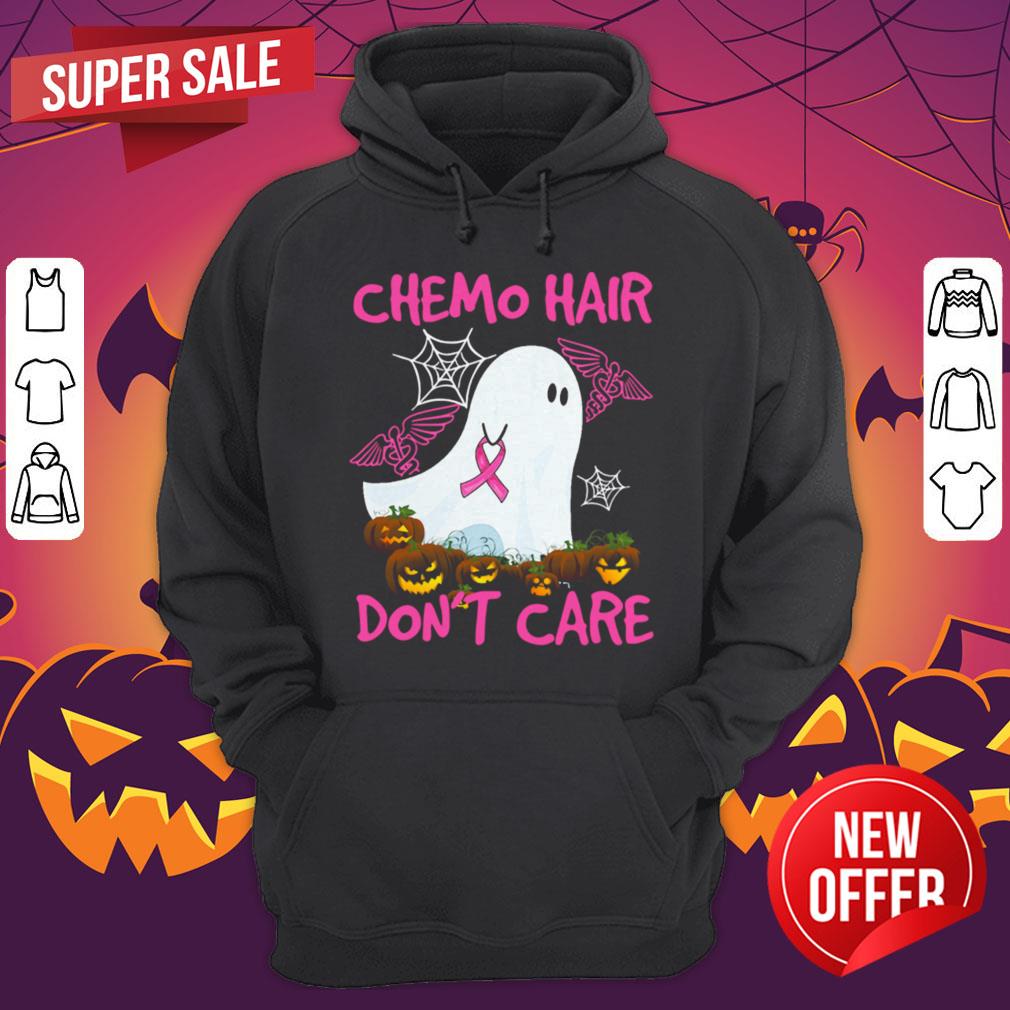 Ghost Chemo Hair Don’t Care Nurse Halloween Shirt - Image 3