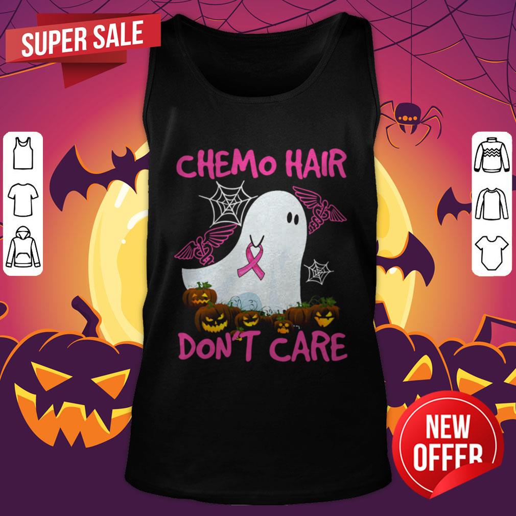 Ghost Chemo Hair Don’t Care Nurse Halloween Shirt - Image 5