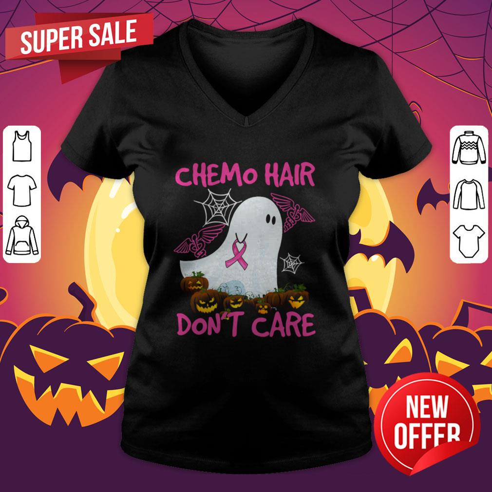 Ghost Chemo Hair Don’t Care Nurse Halloween Shirt - Image 4