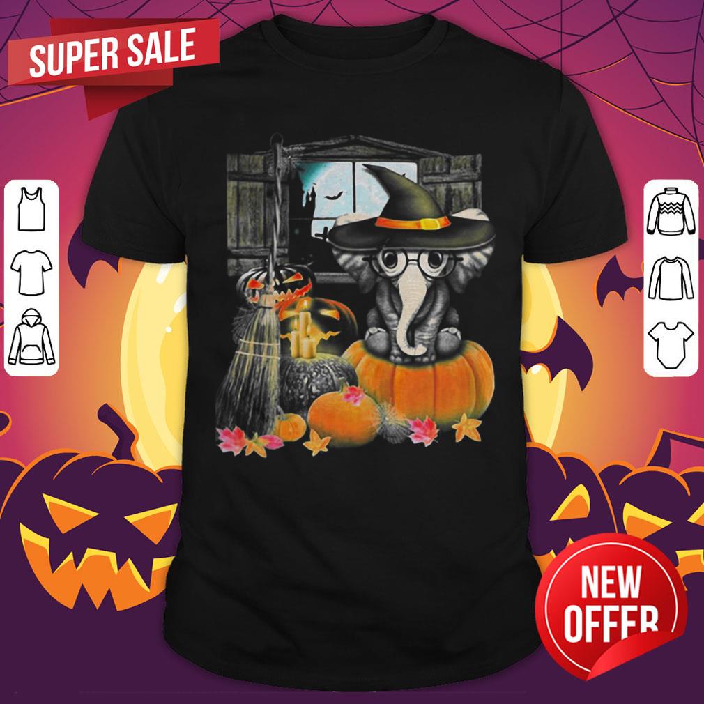 Top Elephant Witch Pumpkin Halloween Shirt