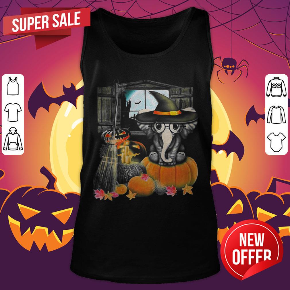 Top Elephant Witch Pumpkin Halloween Shirt - Image 5
