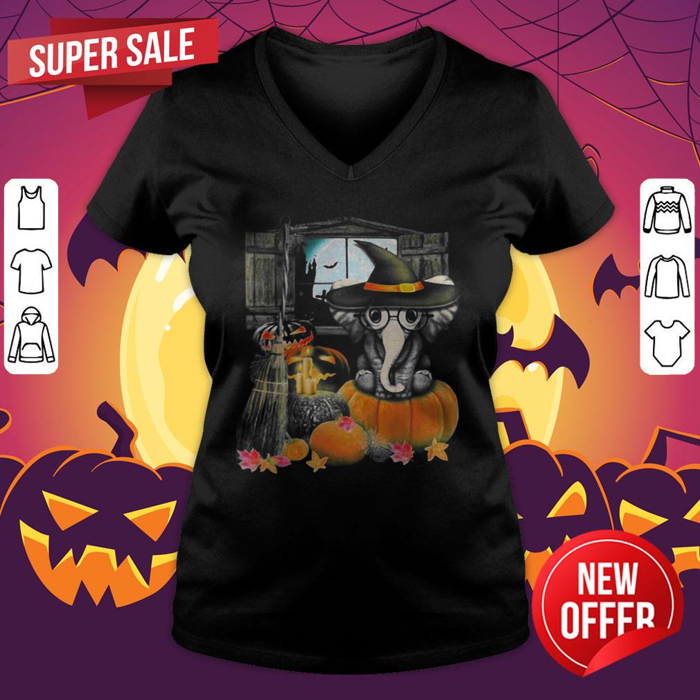 Top Elephant Witch Pumpkin Halloween Shirt - Image 4