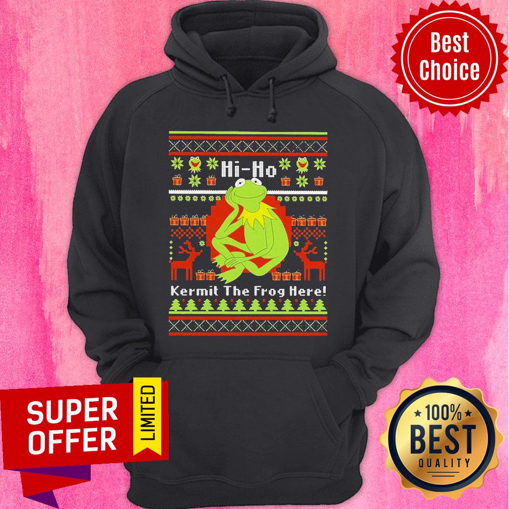 Awesome Hi Ho Kermit The Frog Here Christmas Shirt - Image 3