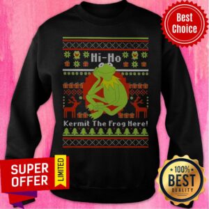 Alternative view of Awesome Hi Ho Kermit The Frog Here Christmas Shirt