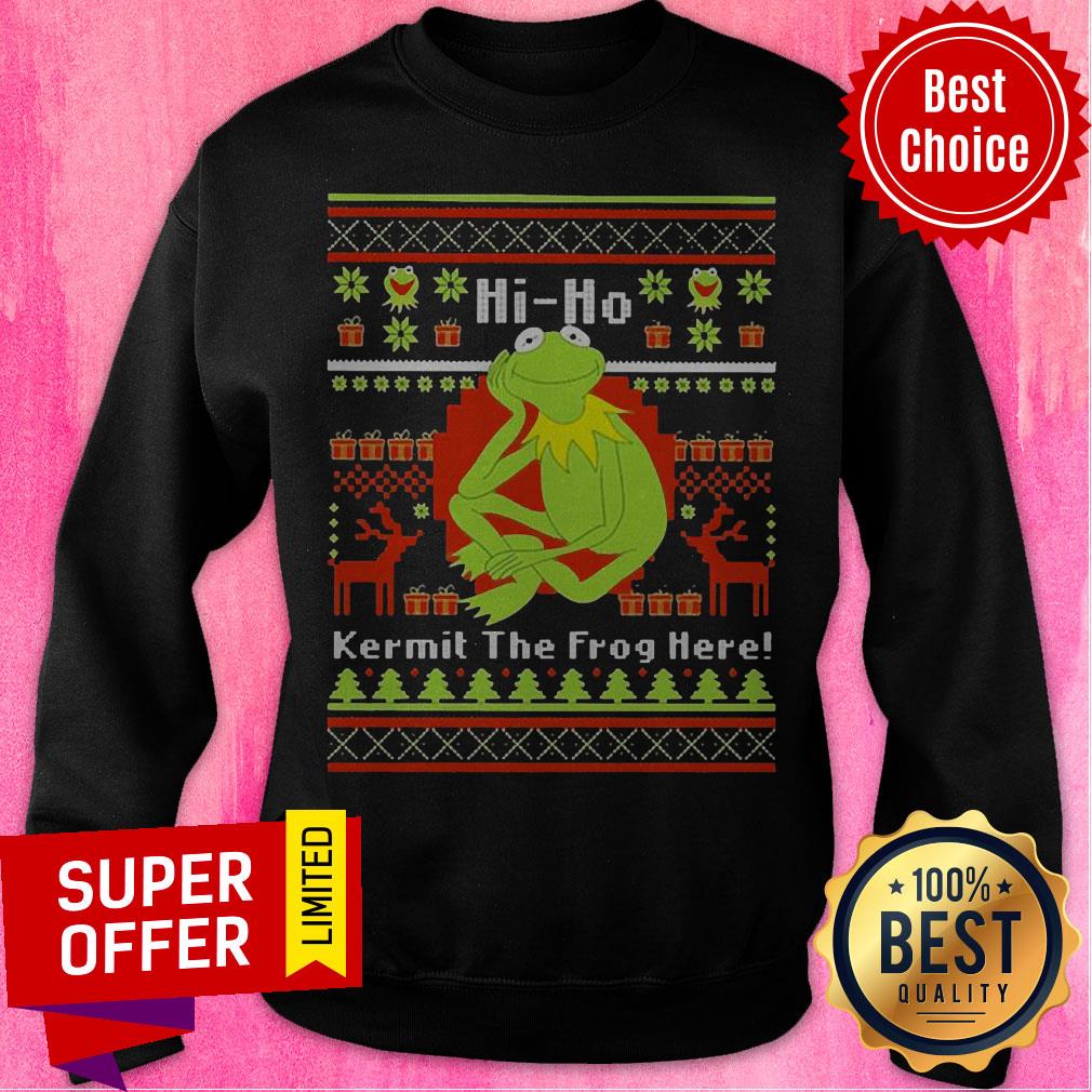 Awesome Hi Ho Kermit The Frog Here Christmas Shirt - Image 2