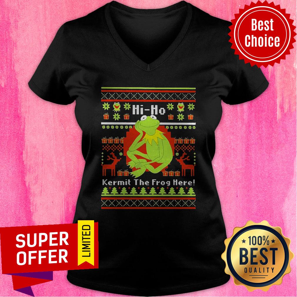 Awesome Hi Ho Kermit The Frog Here Christmas Shirt - Image 4