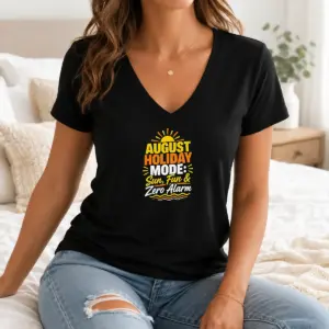 Alternative view of Nice Top August Holiday Typography With Fun Summer Vibes Shirt