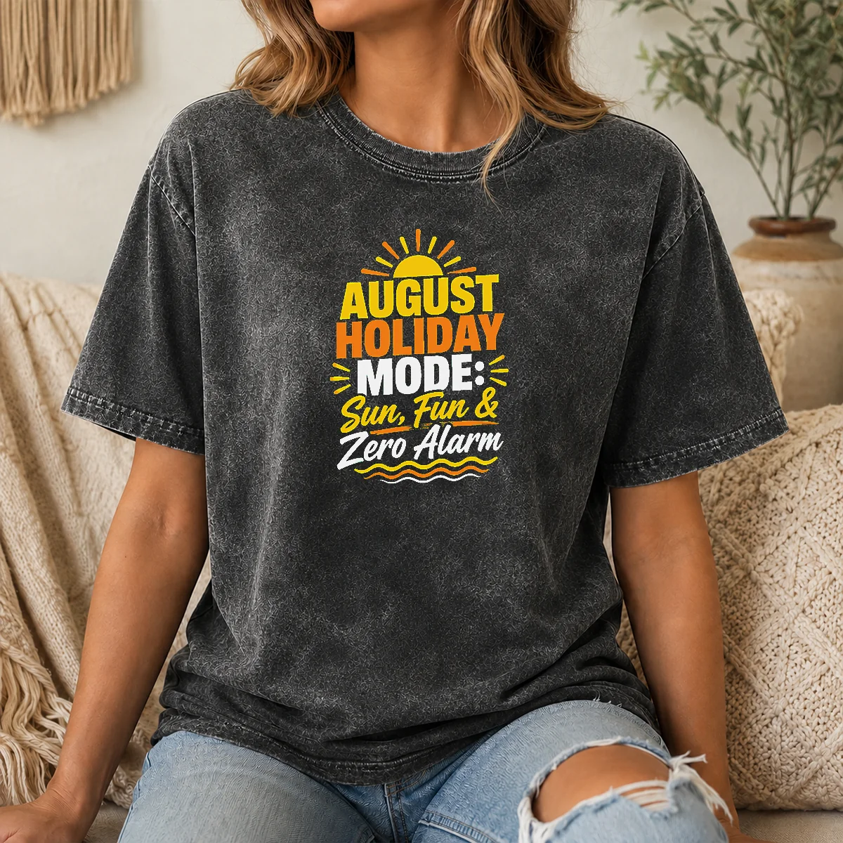 Nice Top August Holiday Typography With Fun Summer Vibes Shirt - Image 8