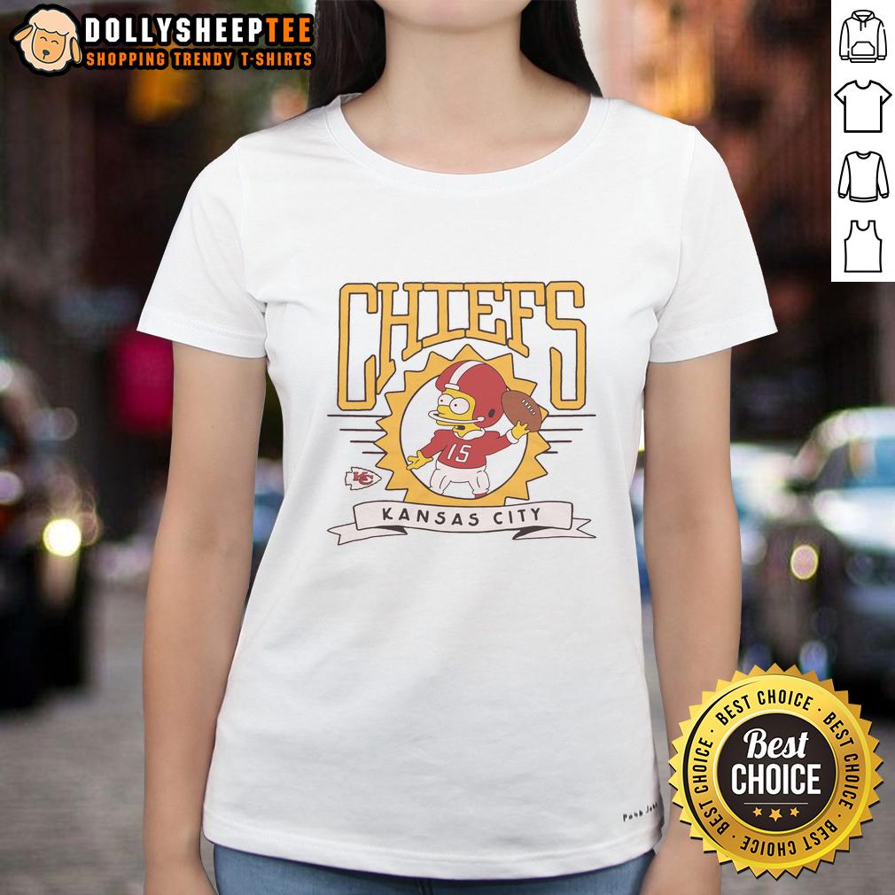 Nice The Simpsons Bart X Kansas City Chiefs T-Shirt - Image 3