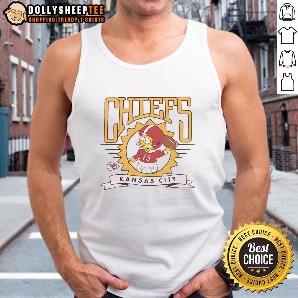 Nice The Simpsons Bart X Kansas City Chiefs T-Shirt - Image 4