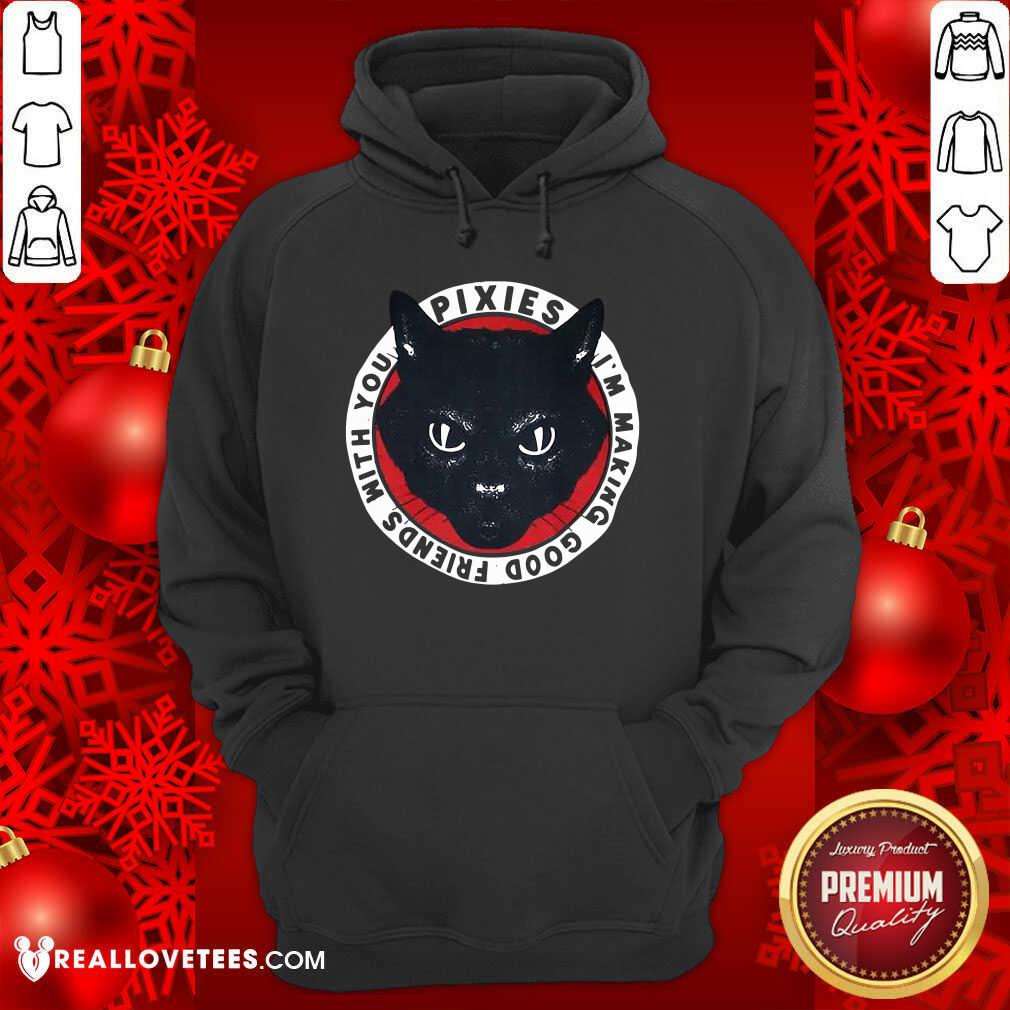 Nice Black Cat Pixies I’m Making Good Friends With You Shirt - Image 3