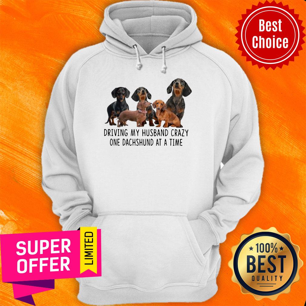 Official Driving My Husband Crazy One Dachshunds At A Time Shirt - Image 3
