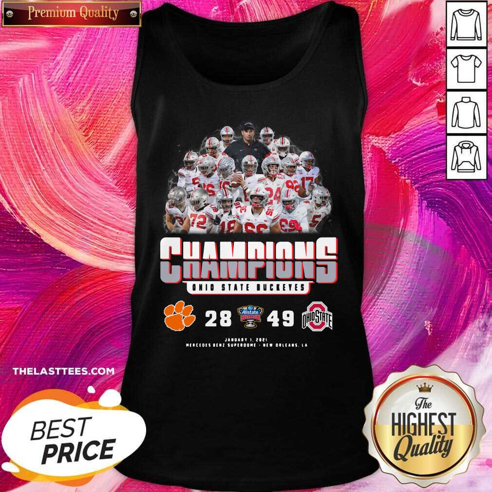 Top 2021 Champions Allstate Sugar Bowl Ohio State Buckeyes 49 28 Clemson Shirt - Image 5