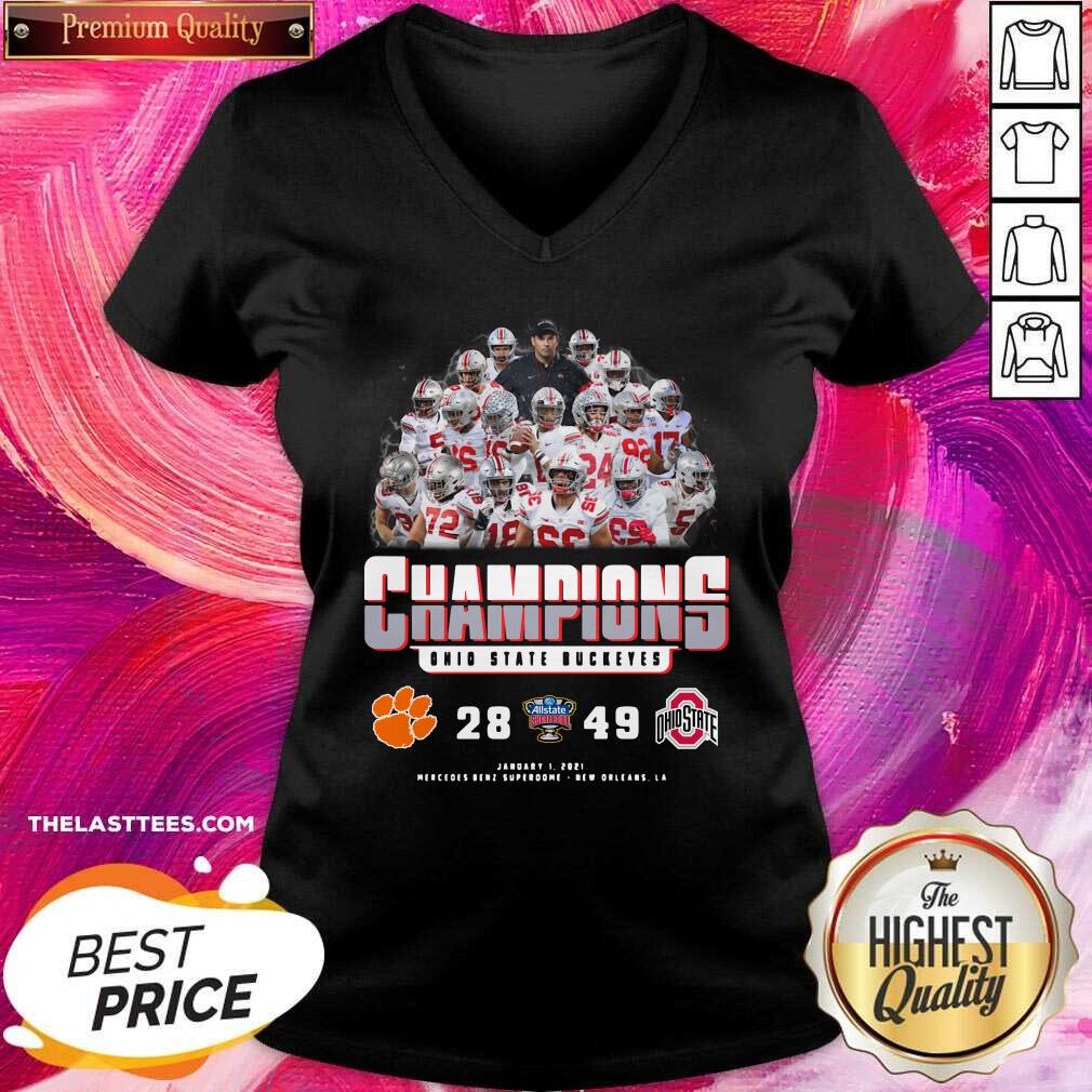 Top 2021 Champions Allstate Sugar Bowl Ohio State Buckeyes 49 28 Clemson Shirt - Image 2