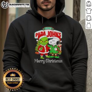 Alternative view of Awesome Pizza Papa John's X Grinch And Snoopy Merry Christmas T-Shirt