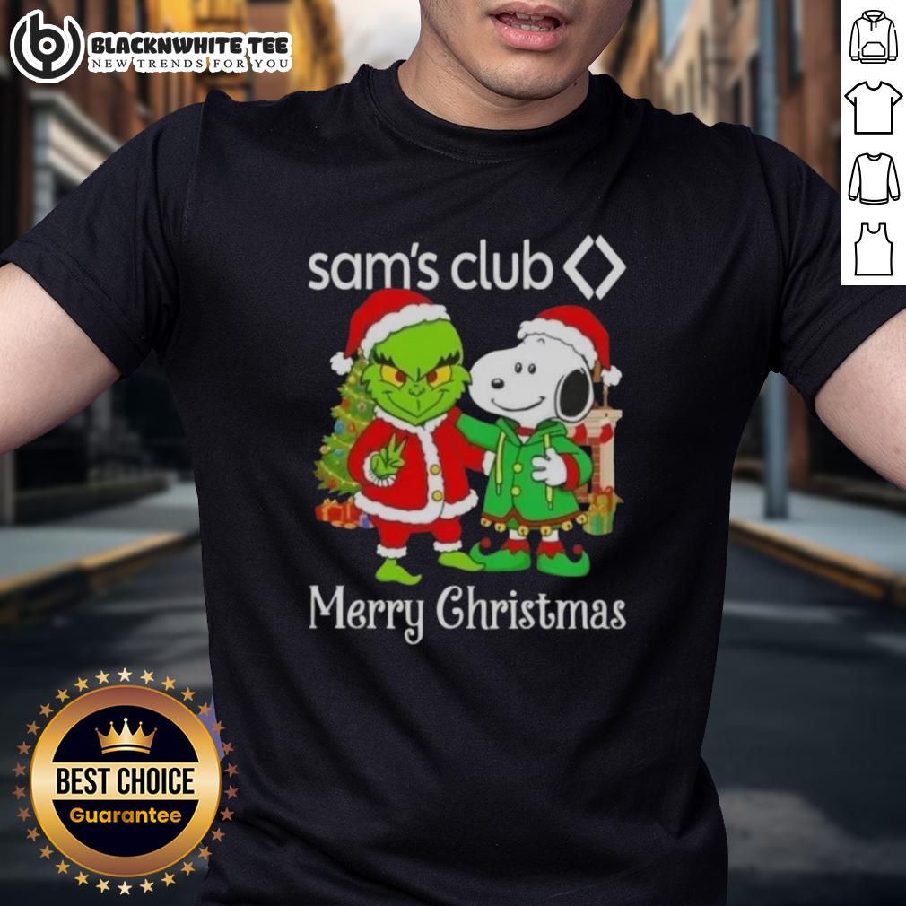 Awesome Sam's Club X Grinch And Snoopy Merry Christmas T-Shirt