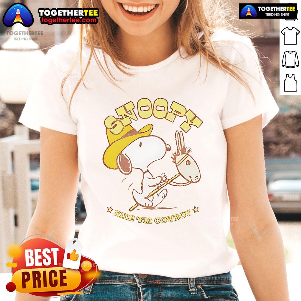 Nice Snoopy Ride Em Cowboy Retro T-Shirt - Image 3