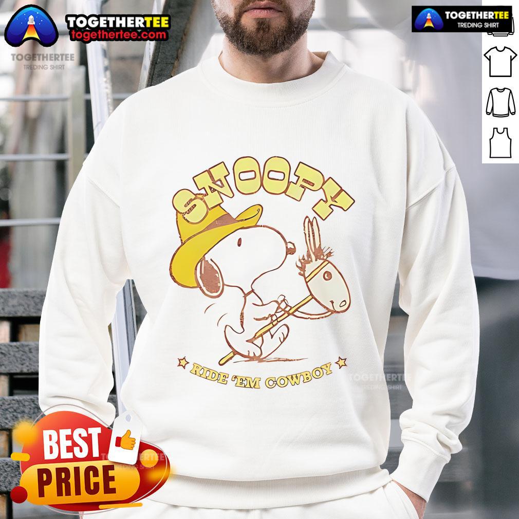 Nice Snoopy Ride Em Cowboy Retro T-Shirt - Image 5
