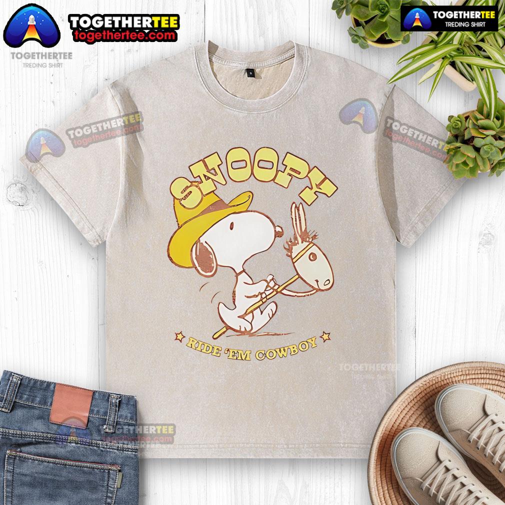 Nice Snoopy Ride Em Cowboy Retro T-Shirt - Image 6