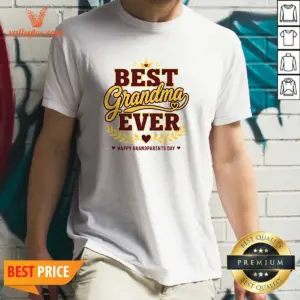 Funny Grandparents Day Best Grandma Ever Typography Shirt