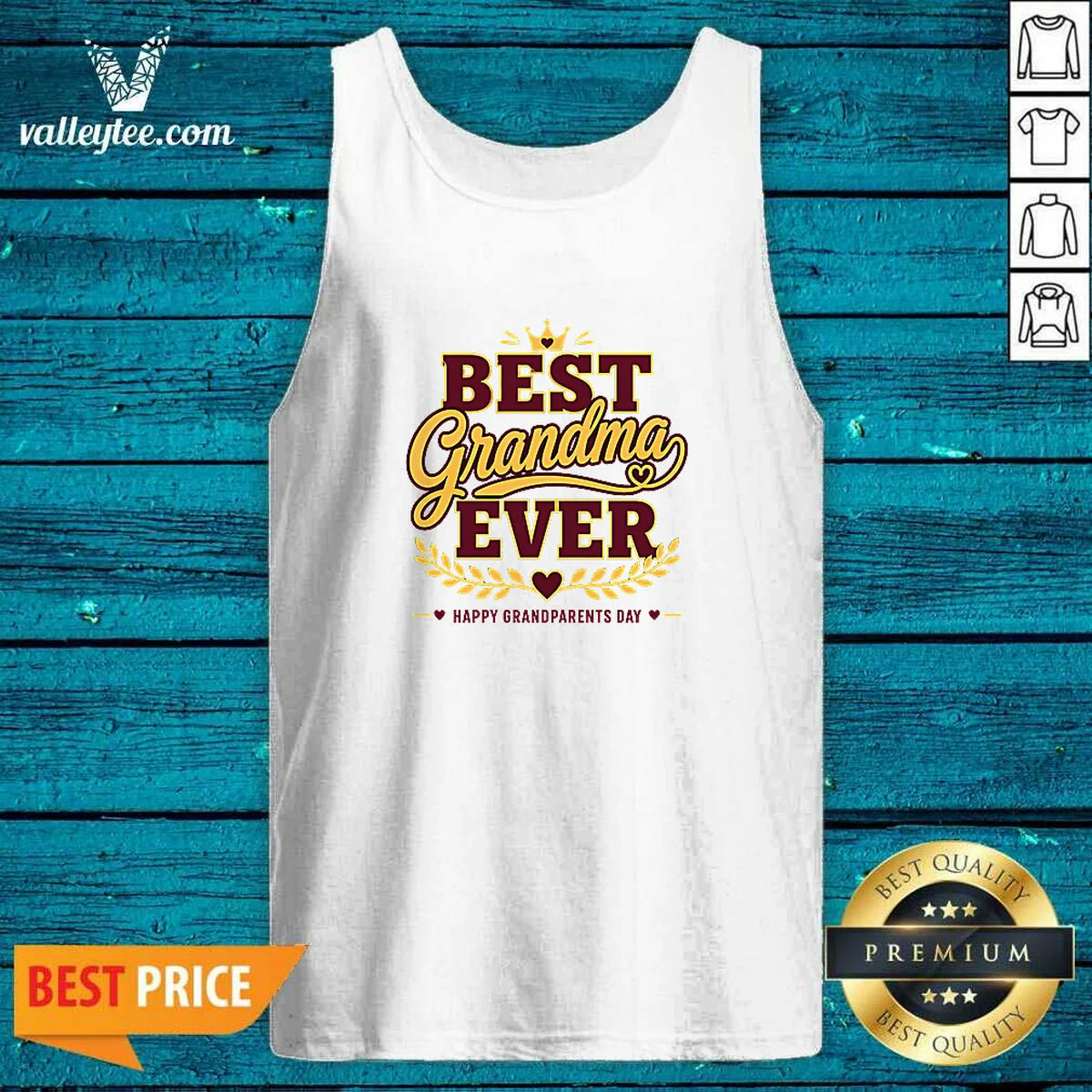 Funny Grandparents Day Best Grandma Ever Typography Shirt - Image 4