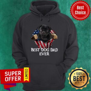 Alternative view of Blood Inside Me American Flag Best Dog Dad Ever Shirt