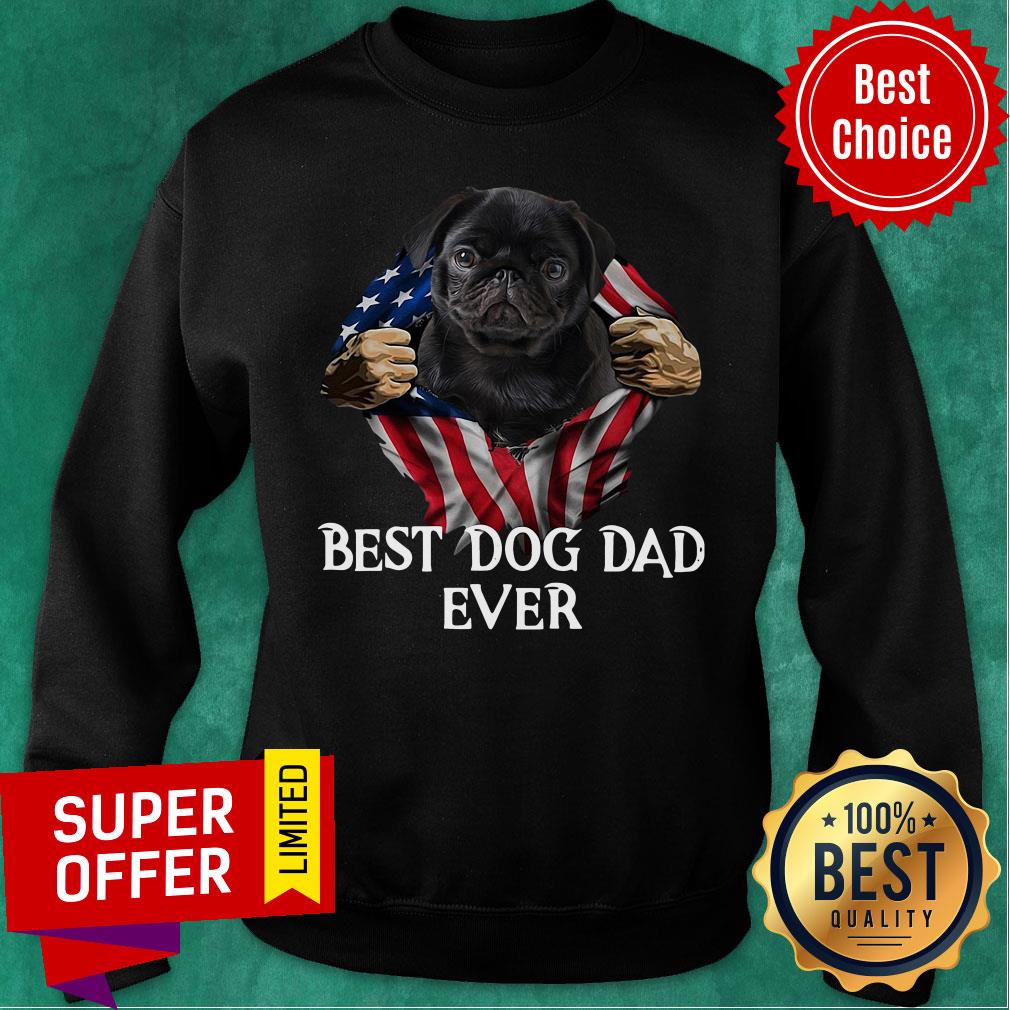 Blood Inside Me American Flag Best Dog Dad Ever Shirt - Image 5
