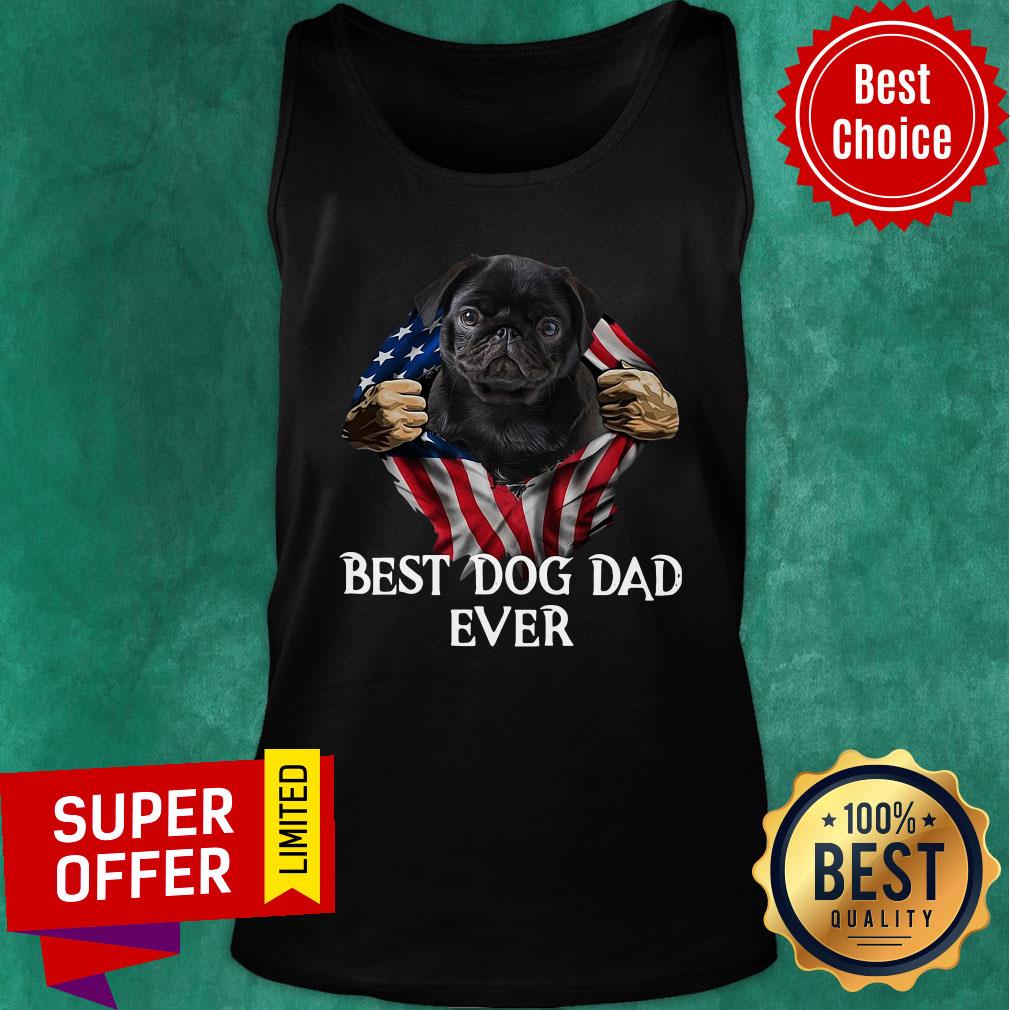 Blood Inside Me American Flag Best Dog Dad Ever Shirt - Image 4