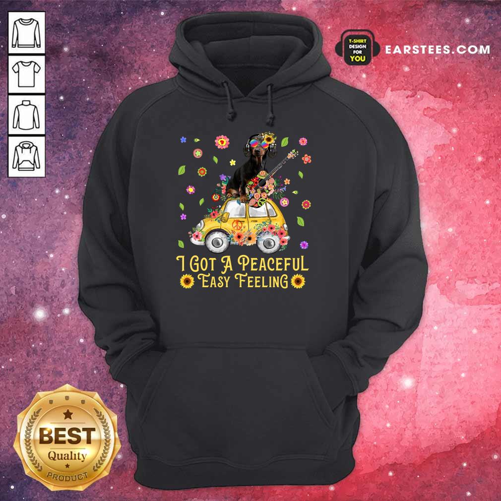 Pretty Sunflower Dachshund I Got A Peaceful Easy Feeling Shirt - Image 4