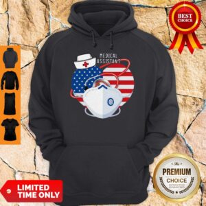 Top Medical Assistant Heart Mask Stethoscope American Flag Shirt