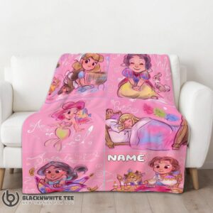 Alternative view of Awesome Disney Cute Kids Princess Sketches Blanket Fleece Customized Blanket