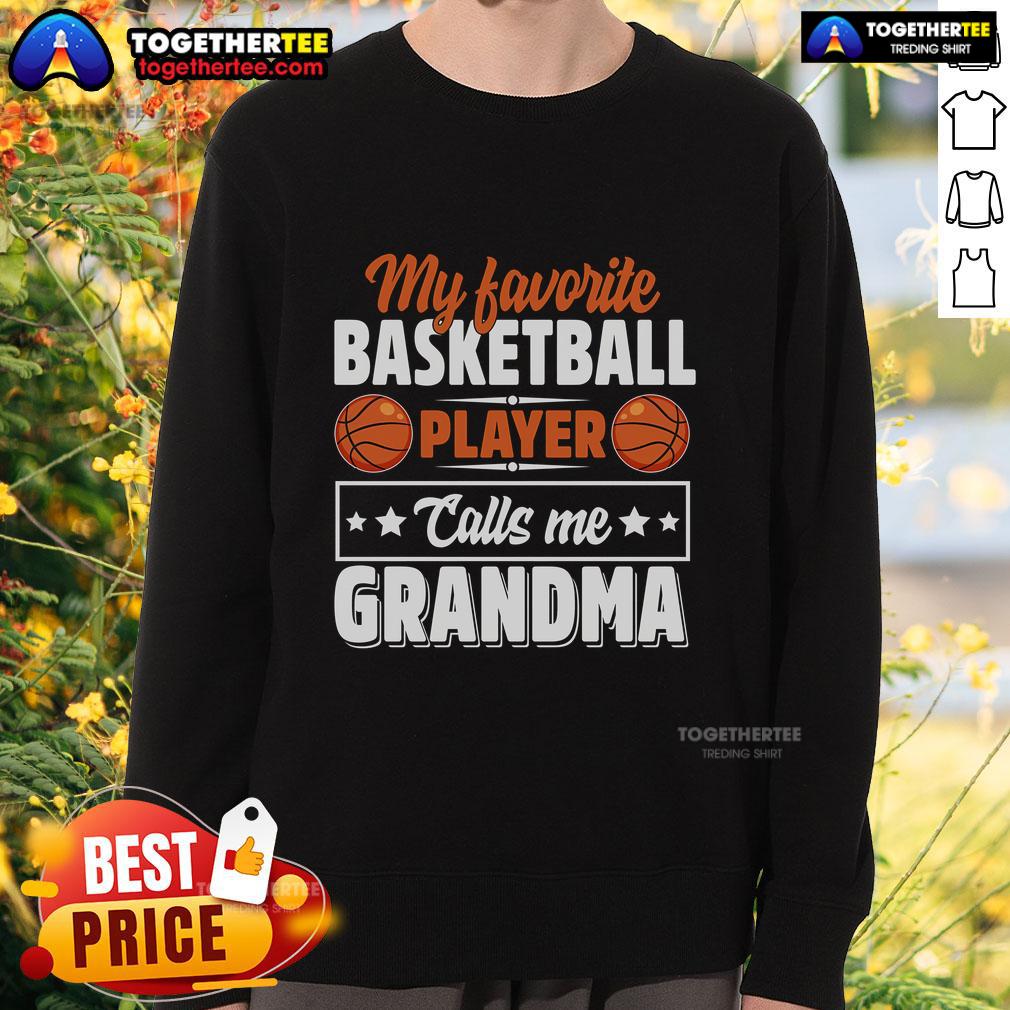 Top My Favorite Basketball Player Calls Me Grandma Mother's Day T-Shirt - Image 5