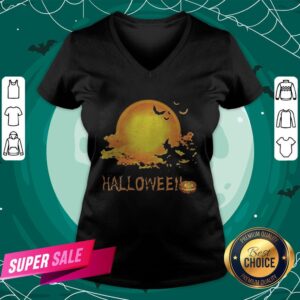 Alternative view of Happy Halloween Witch Bat And Pumpkin Moon Shirt