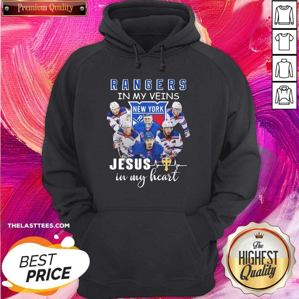 Premium The New York Rangers Team Players In My Veins Jesus In My Heart Shirt - Image 2
