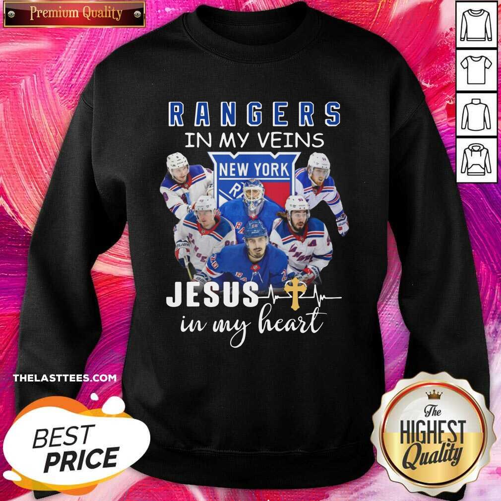 Premium The New York Rangers Team Players In My Veins Jesus In My Heart Shirt - Image 5